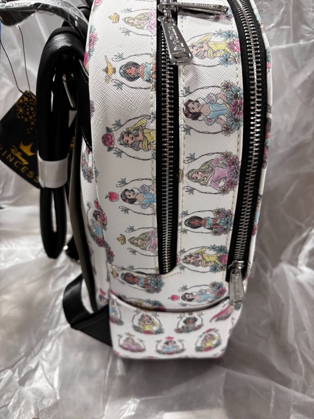 Disney Loungefly Princess AOP Floral Mini Backpack NWT - Picture 3 of 5